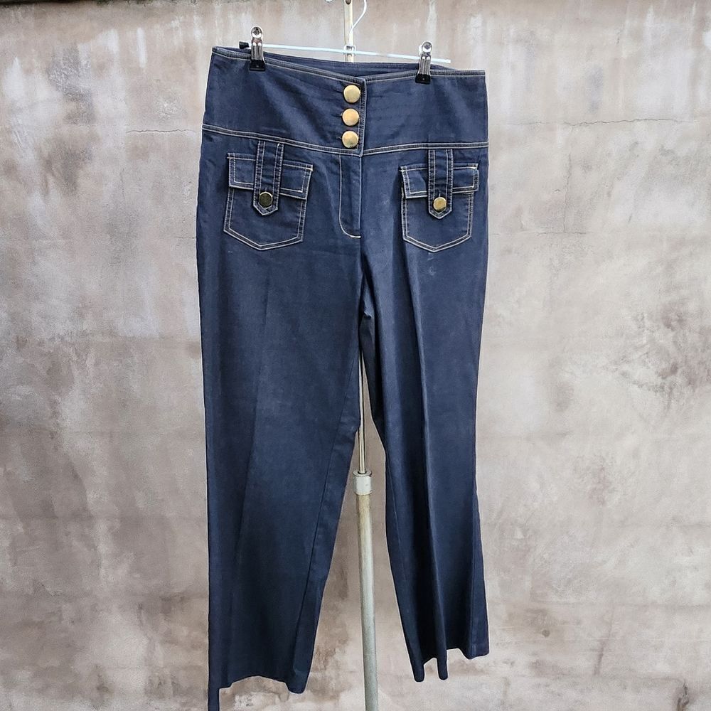 Courtenay wide leg dark denim trousers